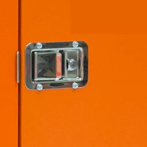 Chrome compression latch on the generator canopy door